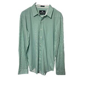 Buttercloth Shirt Mens Large Green Icy Cotton Long Sleeve Floral Soft Button Up